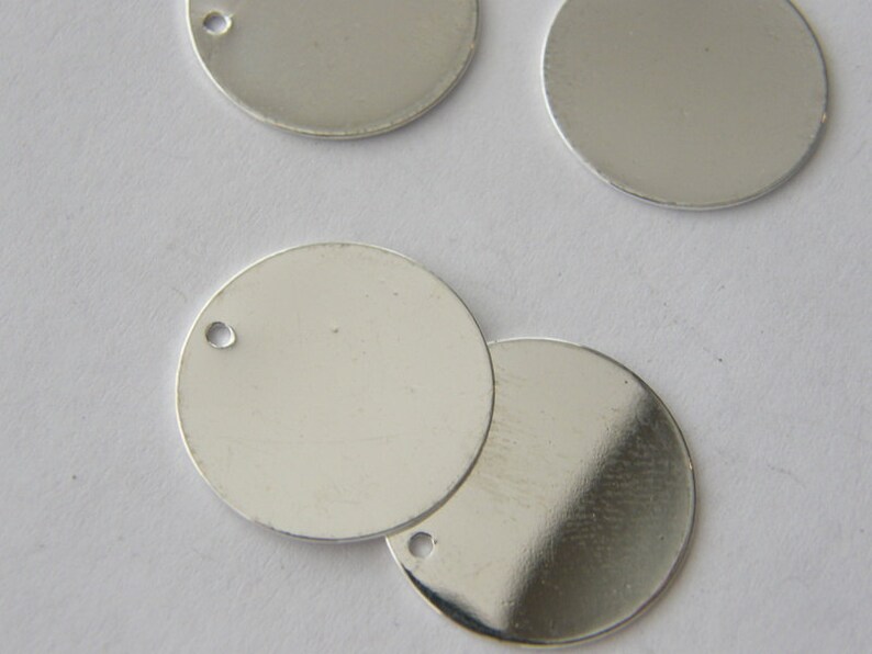 30 Stamping tags 20mm round blank silver plated TAG2