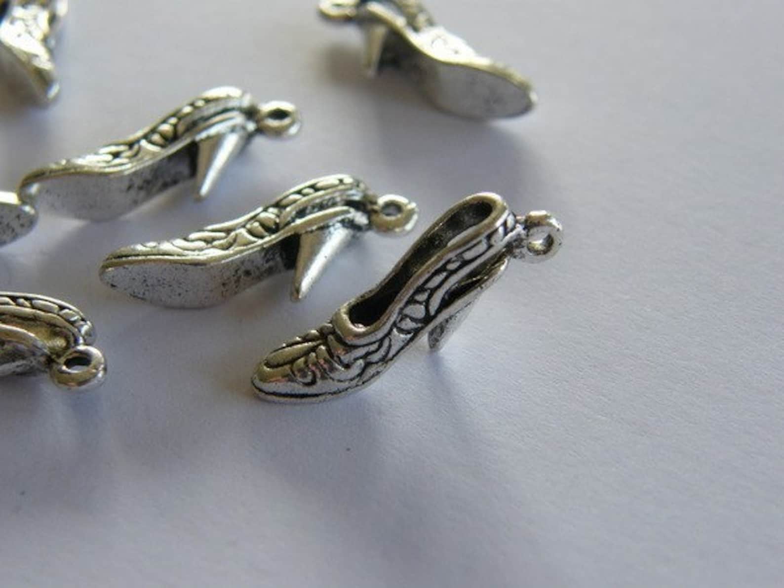 BULK 50 High Heel Shoe Charms Antique Silver Tone CA206 Etsy