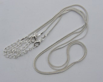 2 Necklace chains 46cm 18" silver plated with extension FS118