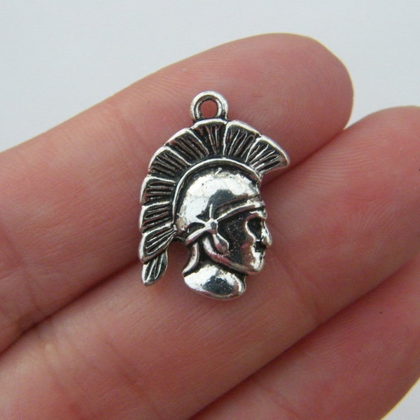 8 Spartan charms antique silver tone SW25