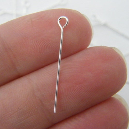 BULK 500 Eye Pins 24mm Silver Plated FS472 Etsy