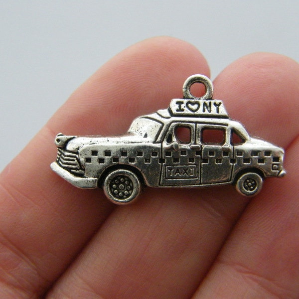8 NY taxi charms antique silver tone WT105