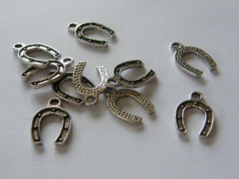 BULK 50 Horseshoe Charms Antique Silver Tone A572 SALE 50 Etsy