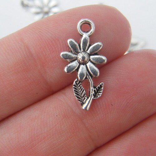 BULK 50 Thistle Flower Charms Antique Silver Tone F21 Etsy