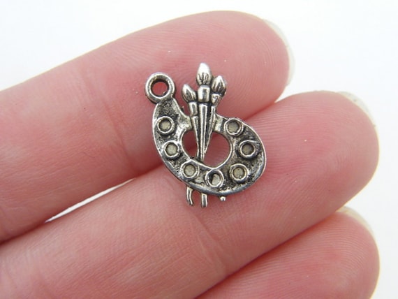 BULK 50 Paint Palette Charms Antique Silver Tone P348 SALE 50 OFF