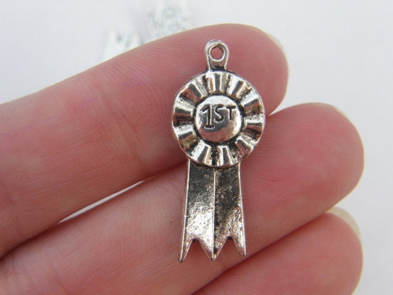 6 1st Prize Ribbon Pendants Antique Silver Tone SP71 - Etsy