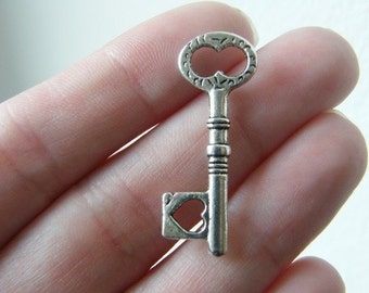 BULK 30 Key pendants antique silver tone K40 - SALE 50% OFF