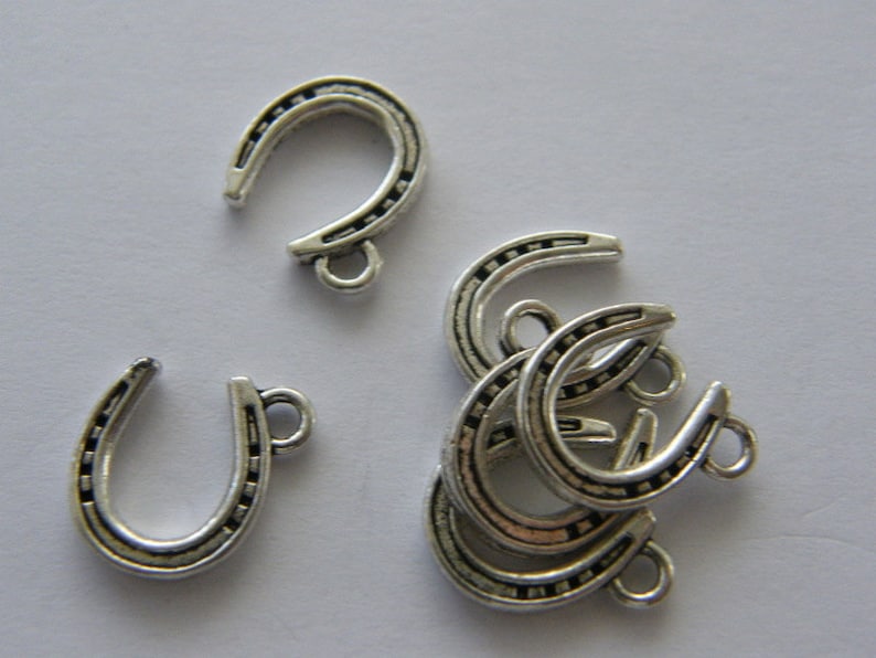 BULK 50 Horseshoe Charms Antique Silver Tone A625 Etsy