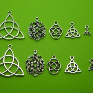 The Celtic Knot Collection - 10 antique silver tone charms