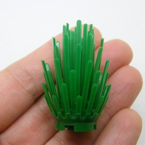 4 Grass bush building toy dark green plastic image 1