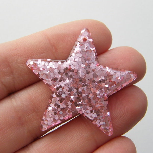 4 Star pink resin pendants S148