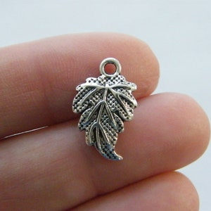 32 Leaf charms antique silver tone L196