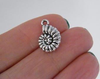 10 schelpbedels antiekzilverkleur FF70