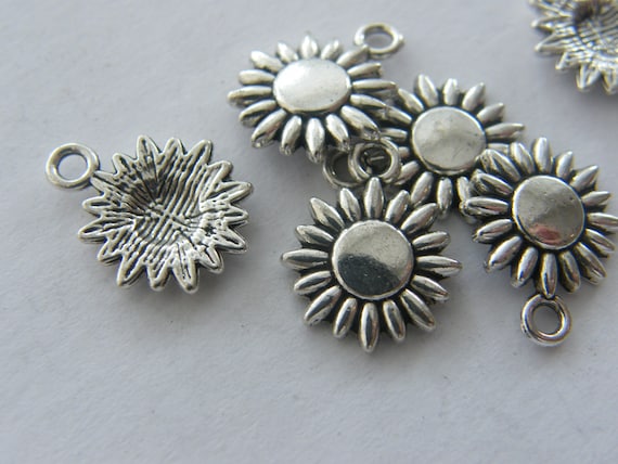 50 Anelli Cavi Intagliati Fiore – Gioielli Uomo/donna, Argento Antico, Taglie 7-12, Confezione Multipla - 2