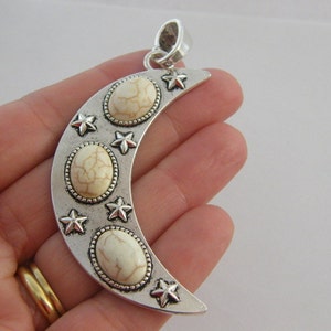 1 Mond Halbmond Anhänger weiß Antik Silber Ton BFM14 | Etsy