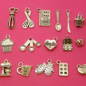 The Ultimate Baking Collection - 16 different antique silver tone charms
