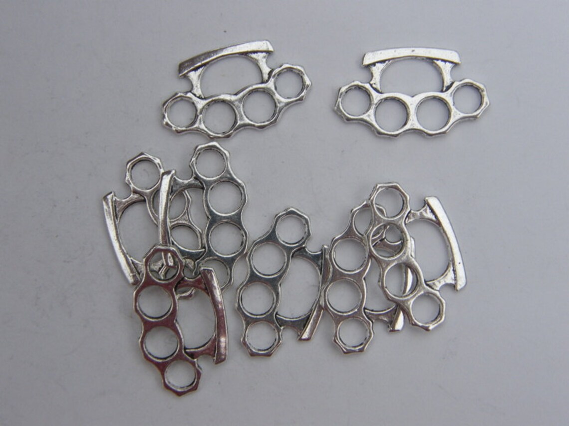 BULK 50 Brass Knuckles Antique Silver Tone G22 Etsy