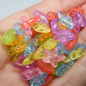 100 Sea random beads random mixed transparent acrylic AB271 - SALE 50% OFF