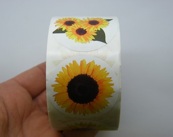 1 Roll 500 Sunflower stickers