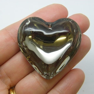 1 Heart pendant black glass H
