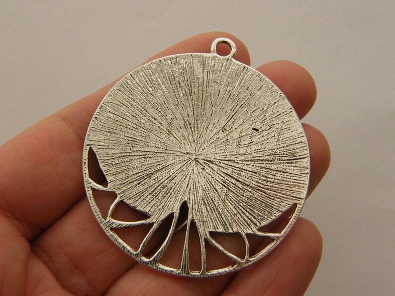 BULK 5 Tree pendants charms antique silver tone T149