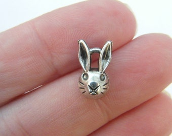 20 breloques lapin ton argent vieilli A1049