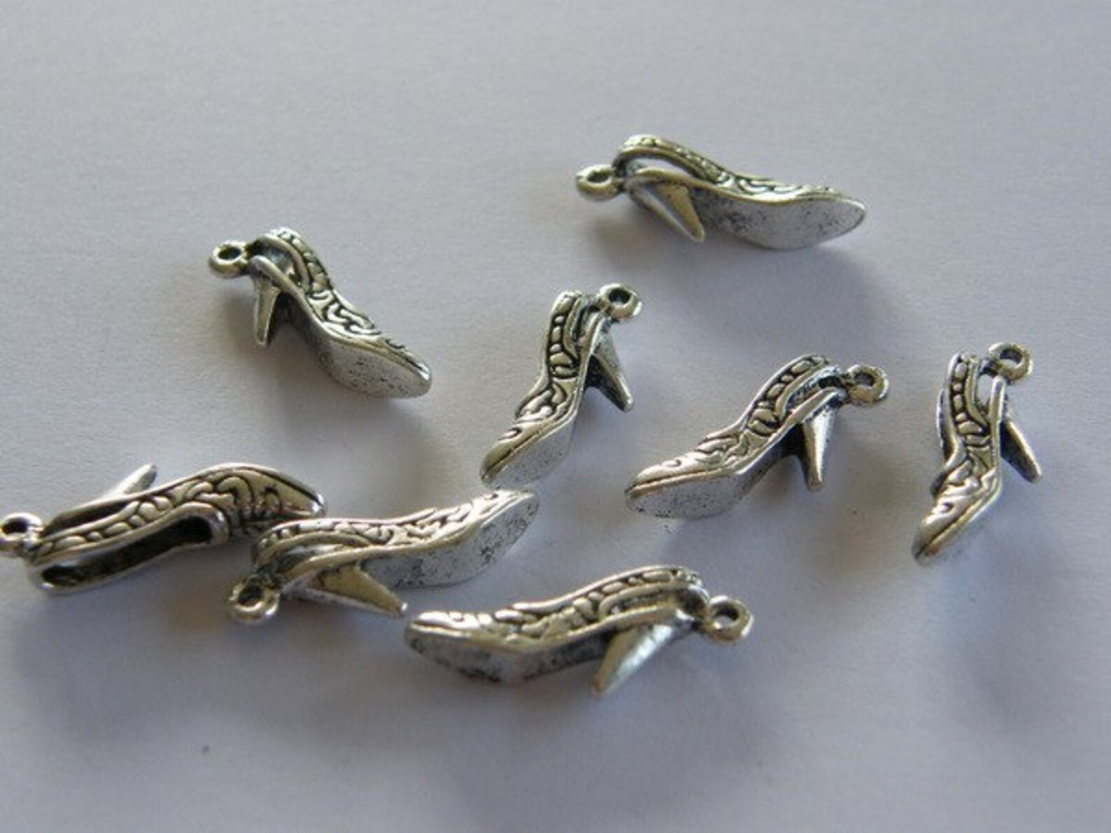 BULK 50 High Heel Shoe Charms Antique Silver Tone CA206 Etsy