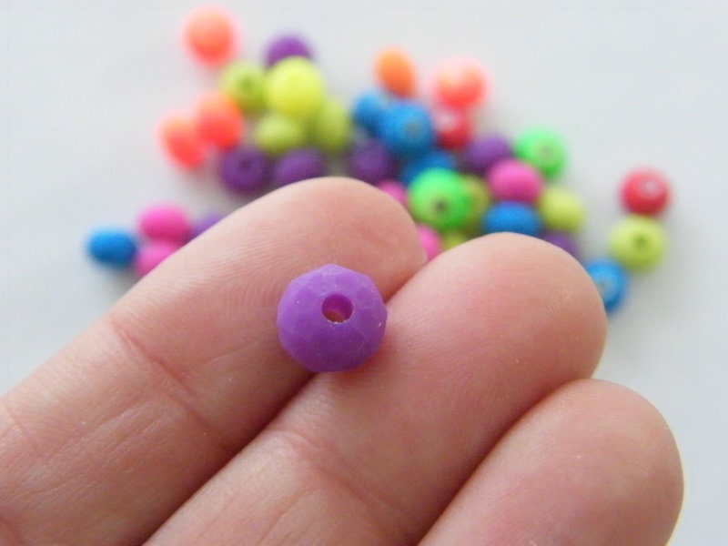 Cuentas De Neón Fluorcent Mate Mezcladas, Cuentas Redondas Acrílicas De 6mm (500 "), 0,24 - AliExprs
