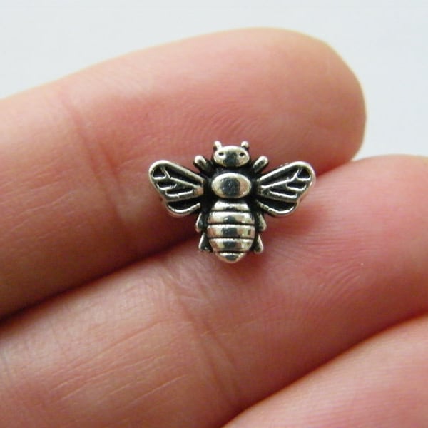 BULK 50 Bee spacer beads antique silver tone A1067 - SALE 50% OFF