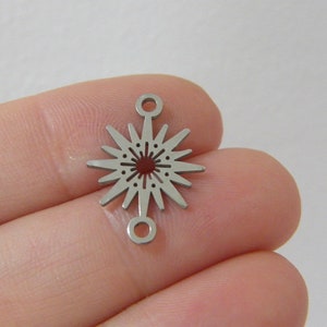 1 Sun connector charm silver stainless steel S329