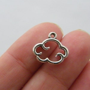 BULK 50 Cloud charms antique silver tone S20  - SALE 50% OFF