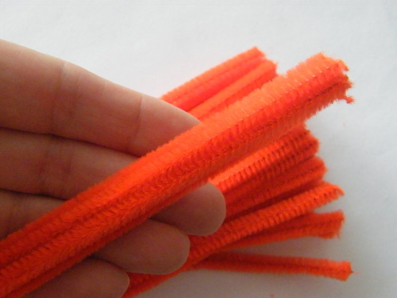Halloween wired pipe cleaners . Black chenille STEMS for your shabby  creations New Year's craft supplies