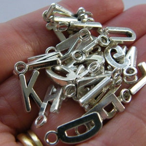 26 Letter whole alphabet charms antique silver tone NDS