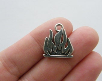 BULK 20 Flame fire charms antique silver tone P149 - SALE 50% OFF