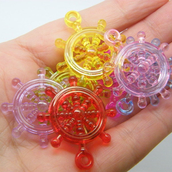 30 Helm steering wheel pendants random mixed transparent acrylic FF541