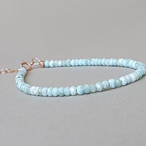 Larimar bracelet, throat chakra, healing bracelet, larimar stone jewelry, genuine gemstone