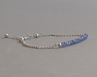 Tanzanite bracelet, minimalist bracelet, tanzanite jewelry, gift for her, thin stacking bracelet