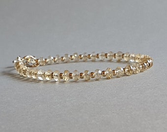 Gold Citrine Bracelet: November Birthstone Stacking Jewelry