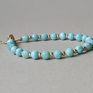 Larimar bracelet, larimar stone jewelry, throat chakra bracelet, blue healing bracelet