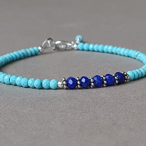 TURQUOISE & BLUE DEMI BEADED BRACELET main image 1