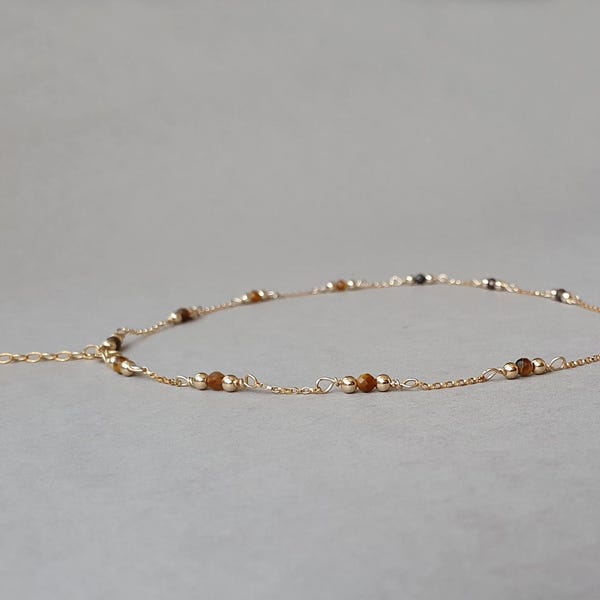 Tiger's Eye Necklace: Gold Filled Protection Jewelry