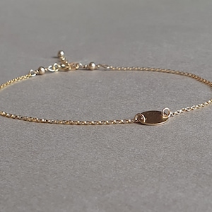 Gold Disc Anklet: Delicate Ankle Bracelet with Gold Filled Findings