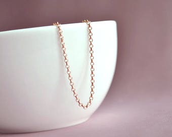 Roségouden ketting ketting, zilveren minimalistische sieraden, eenvoudige ketting voor hangers