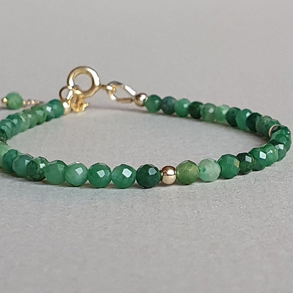 Green jade bracelet, good luck bracelet, gift for her, green jade jewelry