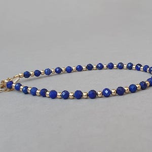 Gold Lapis Lazuli Bracelet: Genuine Gemstone Jewelry