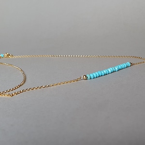 Turquoise necklace, minimalist necklace, gold chain, turquoise jewelry, gift for her