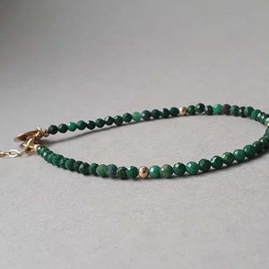 Emerald bracelet, precious green gemstone, May birthstone, initial bracelet , personalized gift, emerald jewelry