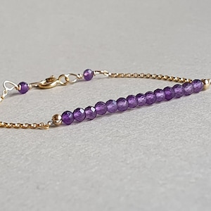 Gold Chain Amethyst Bracelet: February Birthstone Jewelry