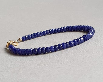 Sapphire bracelet, blue gemstone jewelry, September birthstone, personalized gift