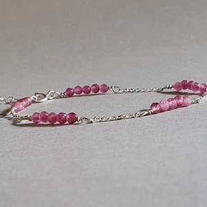 Pink Tourmaline Bracelet: Sterling Silver Gemstone Jewelry